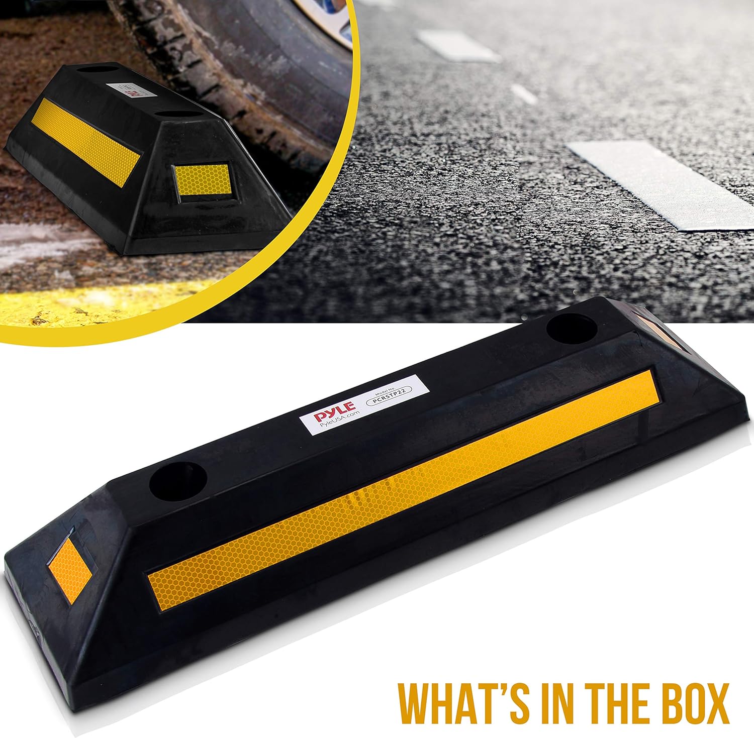 Heavy Duty Rubber Parking Stopper, Pack of 2 O956854