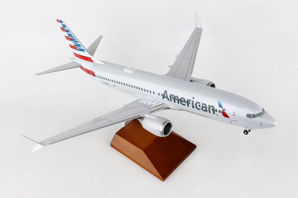 1/100 American 737MAX8 with Wood Stand & Gear Y2664