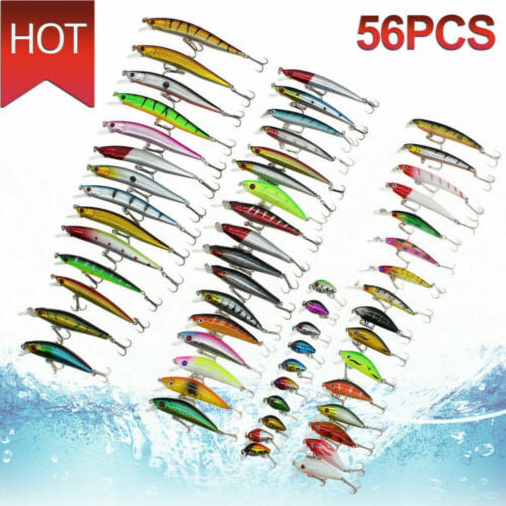56 Diverse Fishing Baits Lure Set E90620