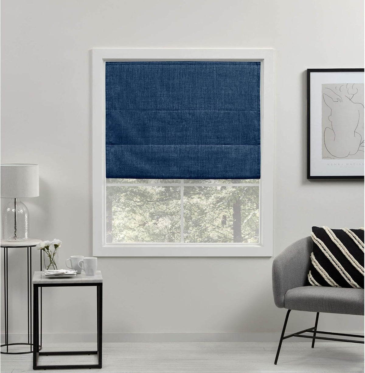 Denim Total Blackout Roman Shade J386049