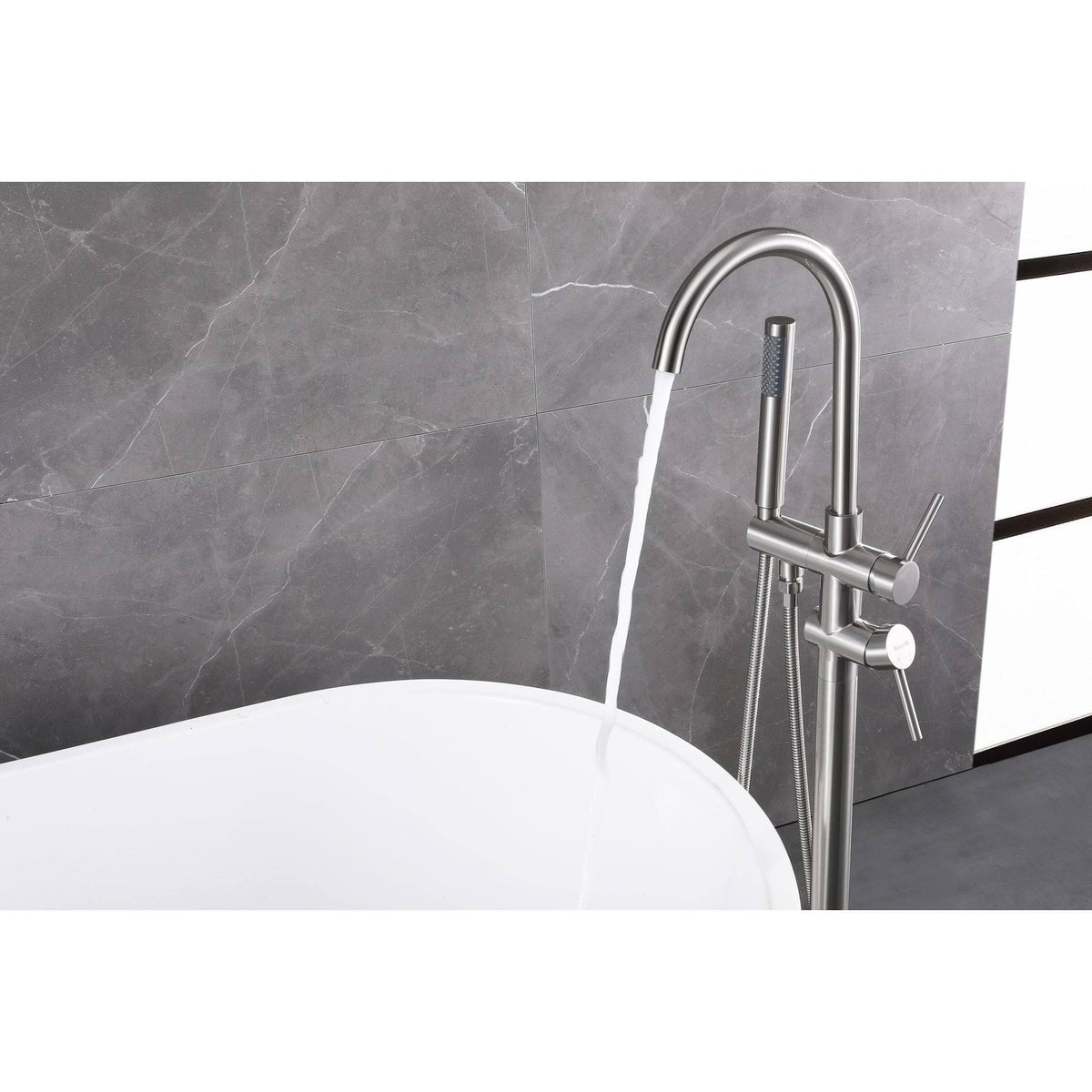 Silver Freestanding Tub Filler P61682