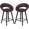 Brown Counter Stool with Wood Base (1 Stool) R840