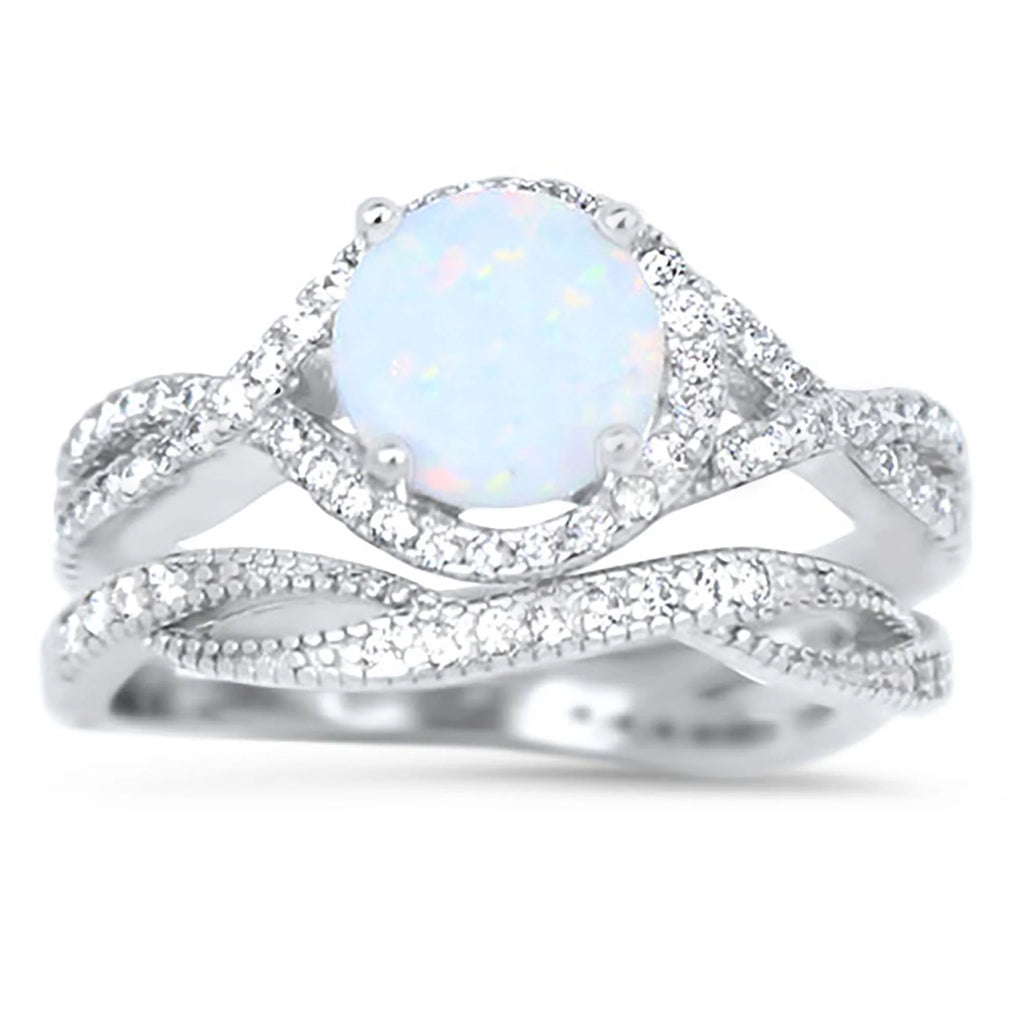 Sterling Silver Wedding Rings Bridal Set M761
