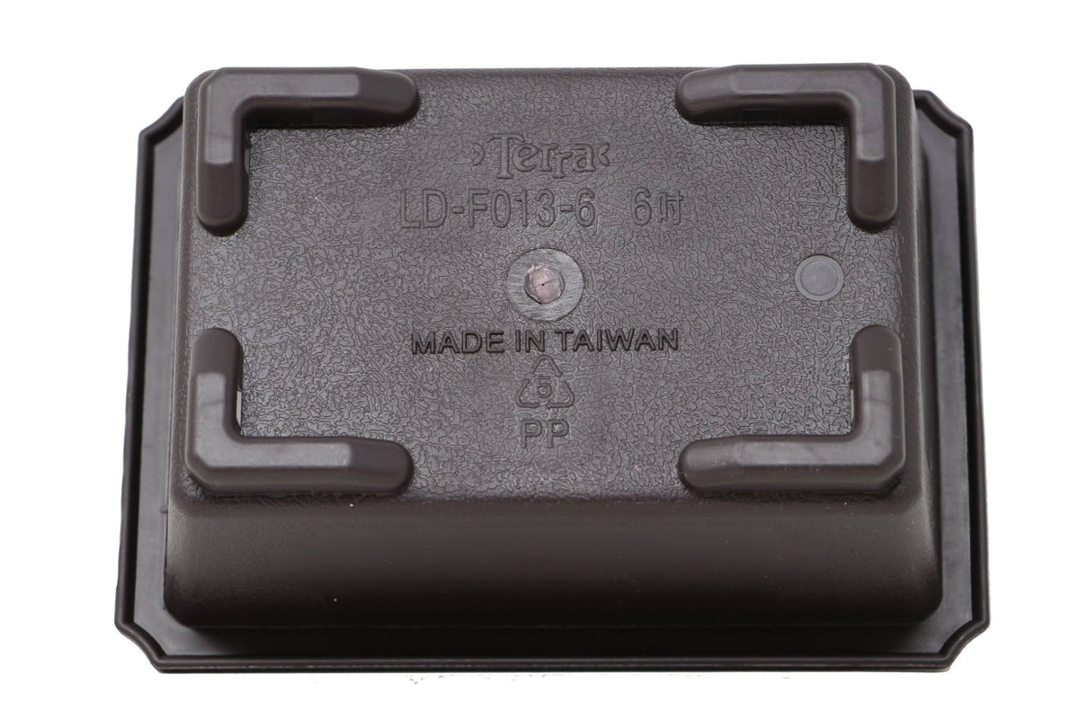 Rectangle Deep Brown Plastic Bonsai Training Pot X62487