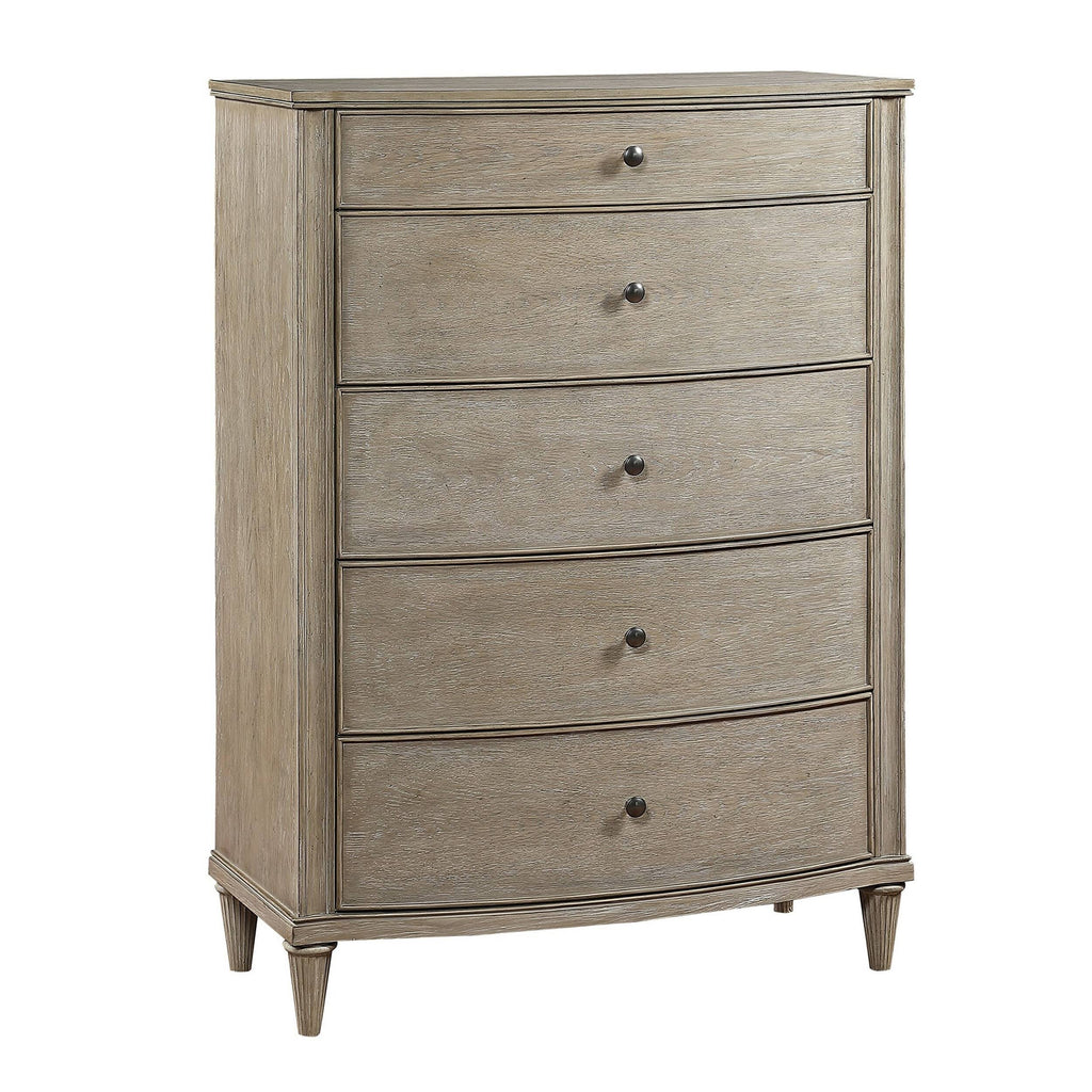 Light Gray Wooden 5 Drawer Chest R917