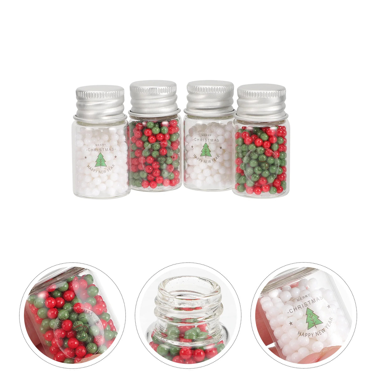 4pcs Doll House Christmas Mini Candy Ball Cookies Xmas Miniature Sweet Props R556471