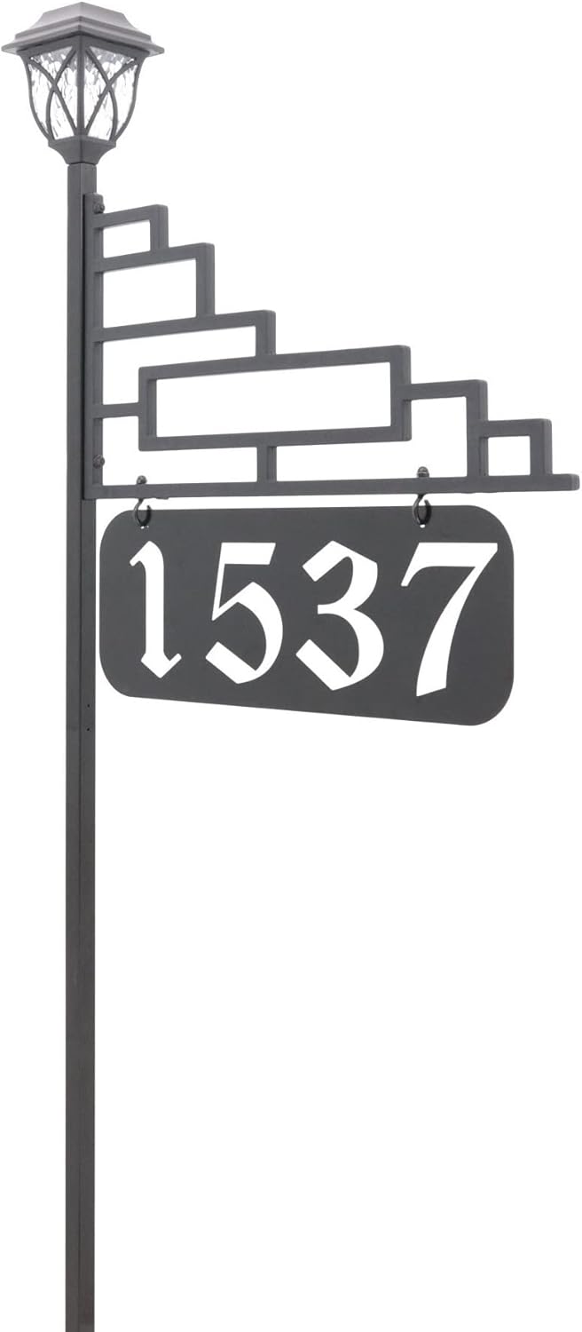 Reflective Address Sign with Solar Light (47 Pole) R383485