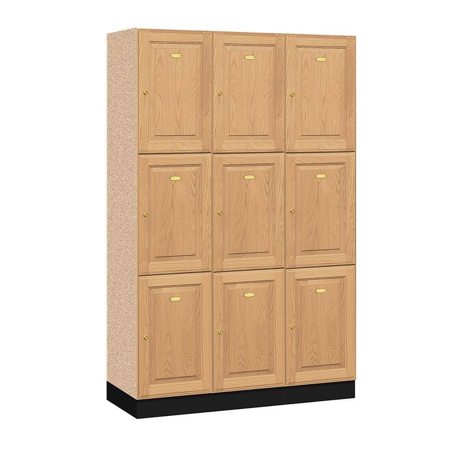 Solid Oak 3-Tier Executive Locker E7404