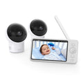 Video Baby Monitor with Camera and Audio, 2-Cam Kit, 720p HD, 5 Display, 110° Wide-Angle Lens, Night Vision P40356
