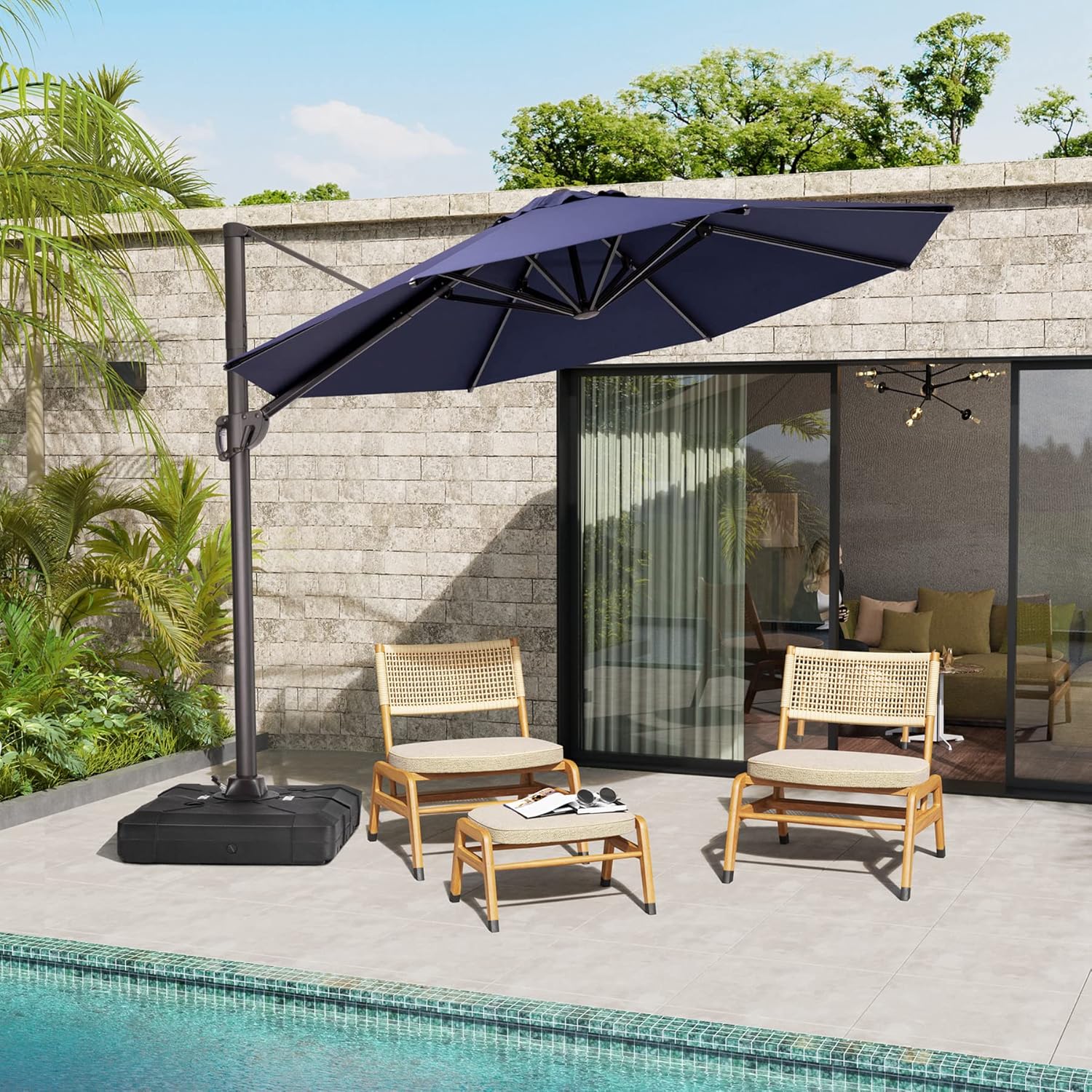Navy 10FT Cantilever Patio Umbrella S188