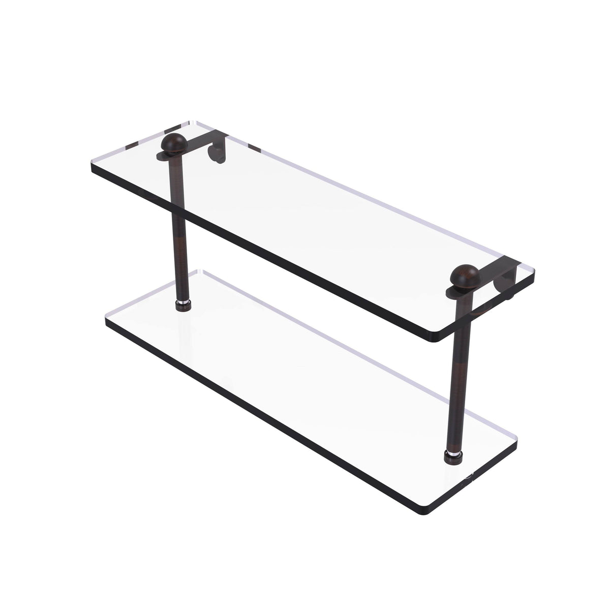 16 inch Two Tiered Glass Shelf Venetian Bronze R6004