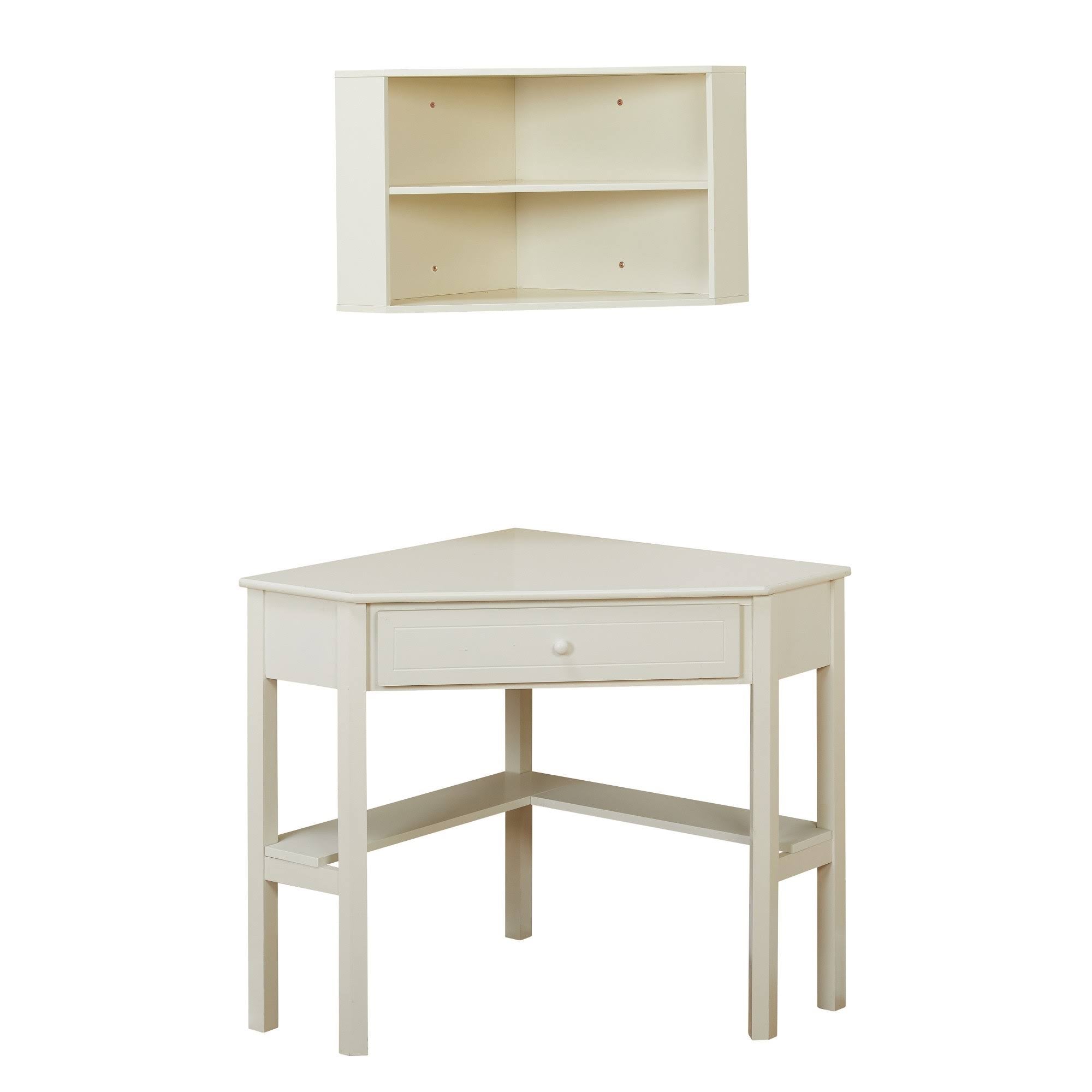 White Corner Desk with Hutch V678094