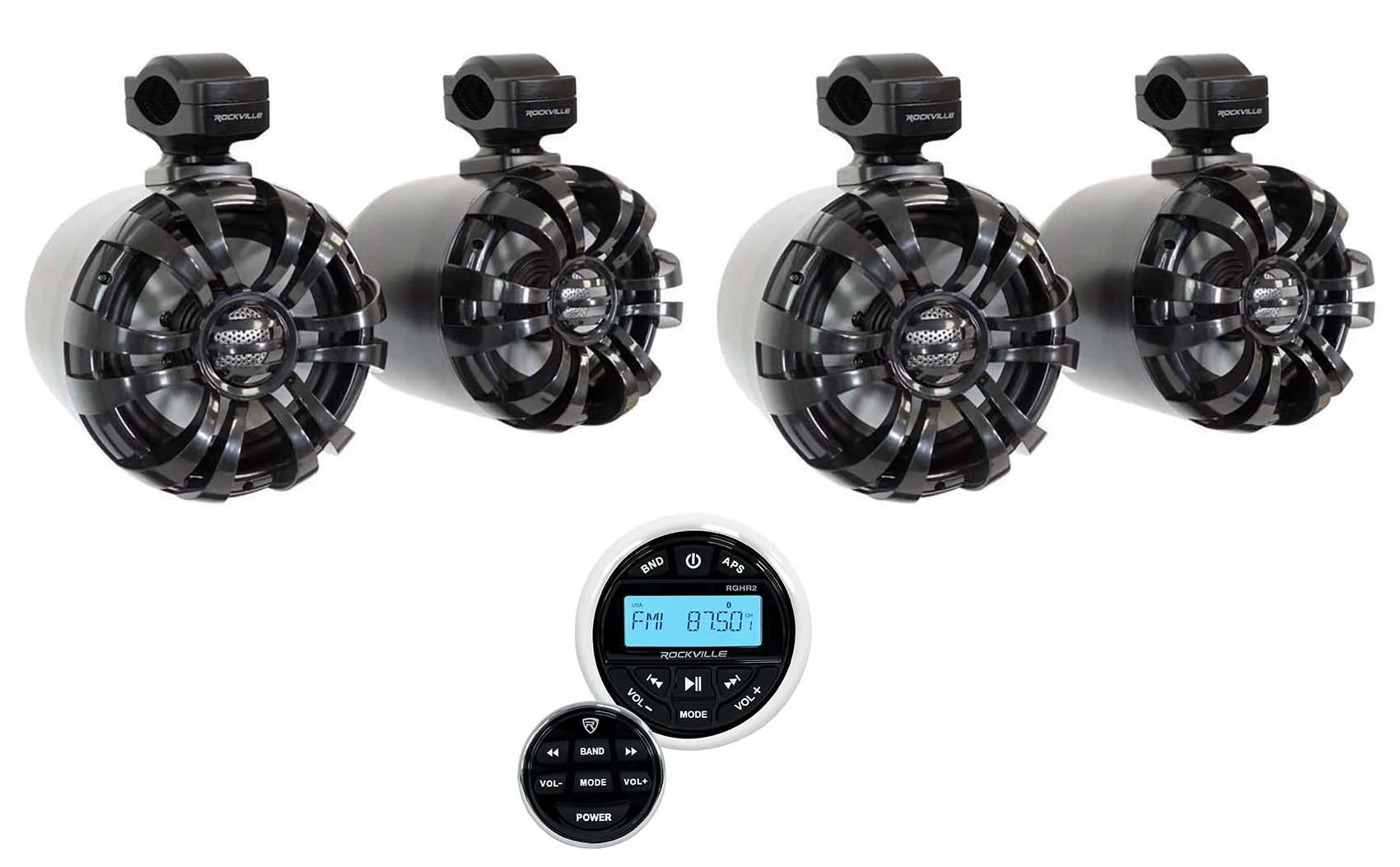 6.5" 600w Marine Wakeboard Swivel Speakers with Receiver E798