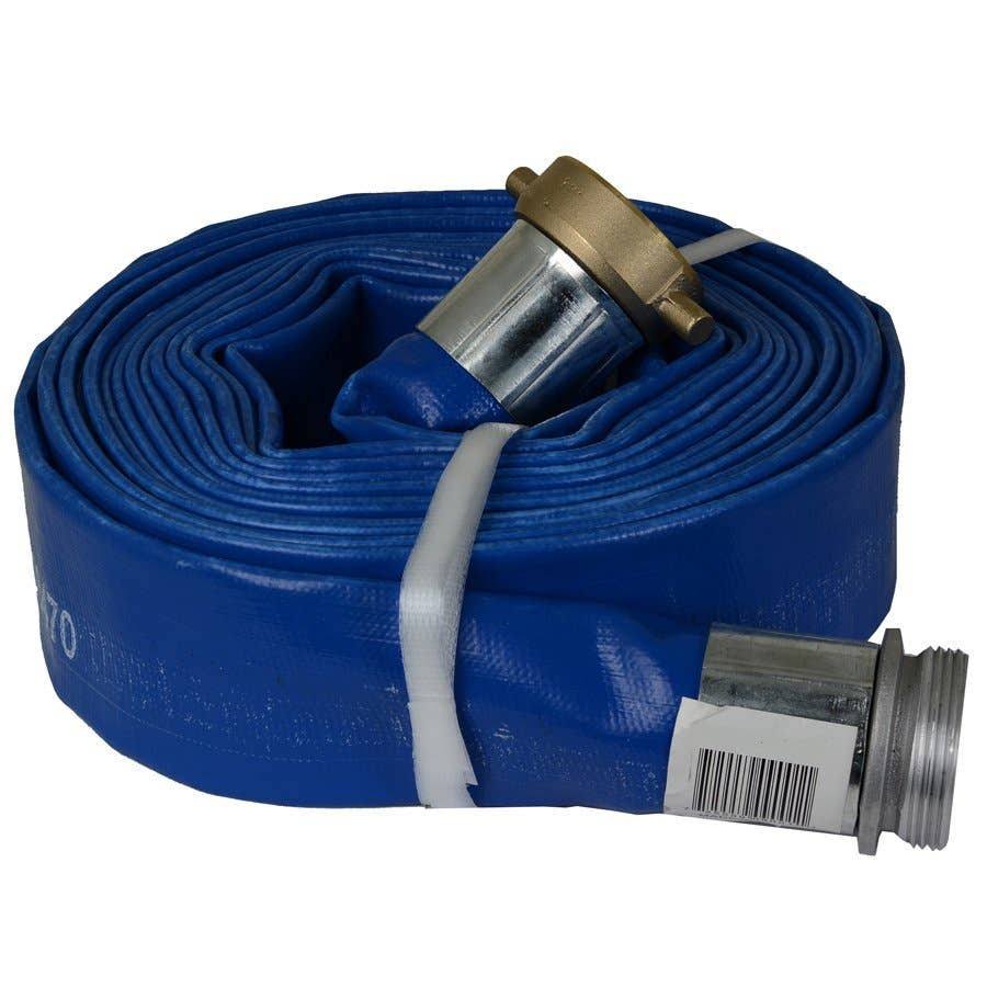 2x22 x 50& PVC Layflat Discharge Hose with Aluminum Fittings Q164