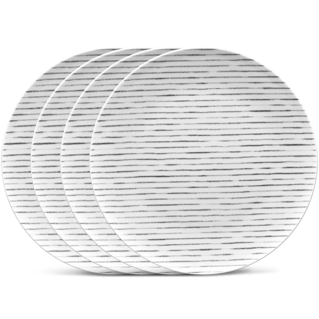 Grey Stripe Dinner Plates Set of 4 K176540
