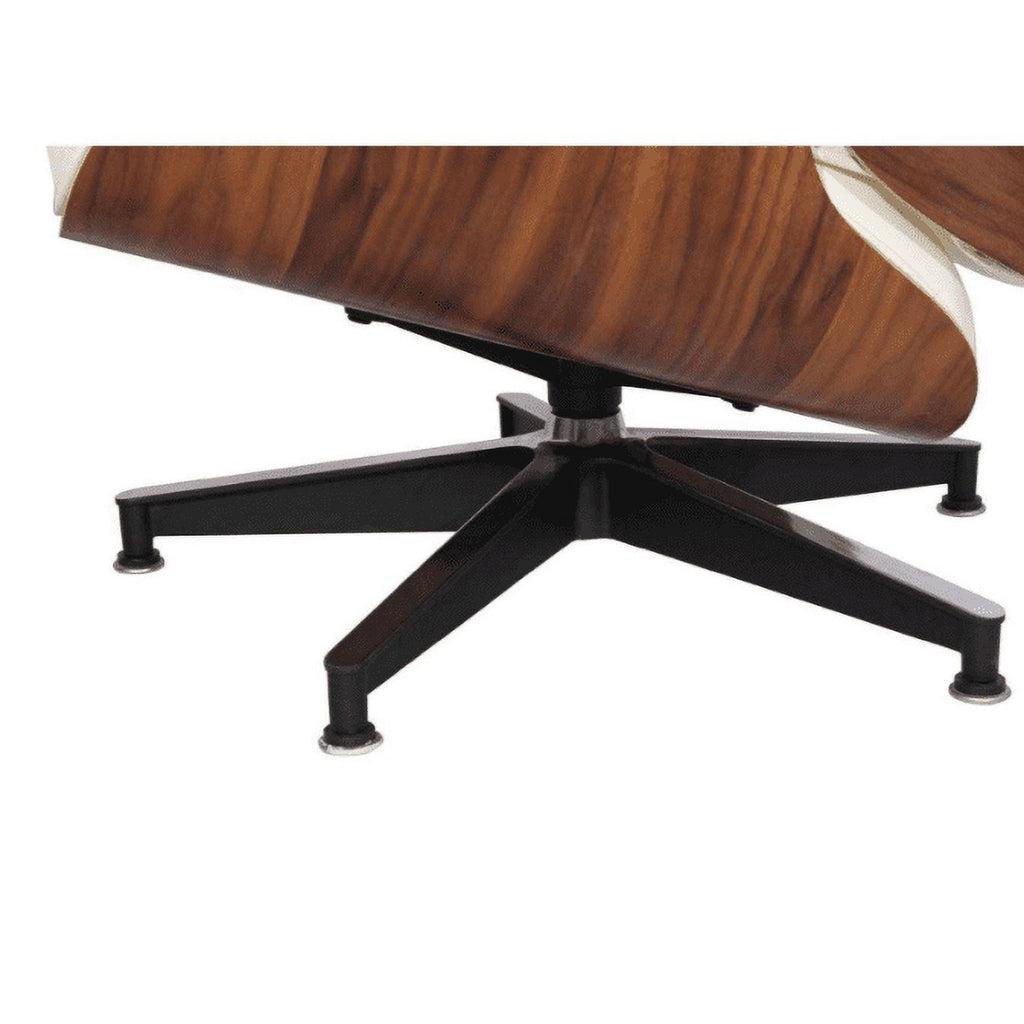 Rice White Walnut Lounge Chair & Ottoman I972954