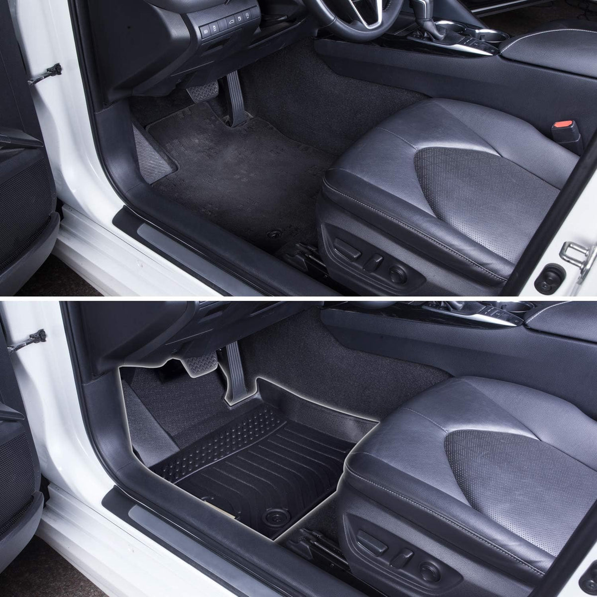 Black Heavy Duty All Weather Floor Mats Liners for Car Front and Rear L6265