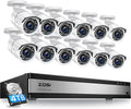 16 Channel 4in1 DVR Security Camera System with 4TB Hard Drive and 16 x 1080p CCTV Bullet Camera H838