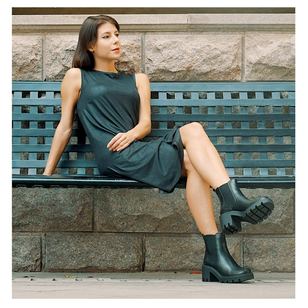 Black Chunky Platform Chelsea Boots O795697