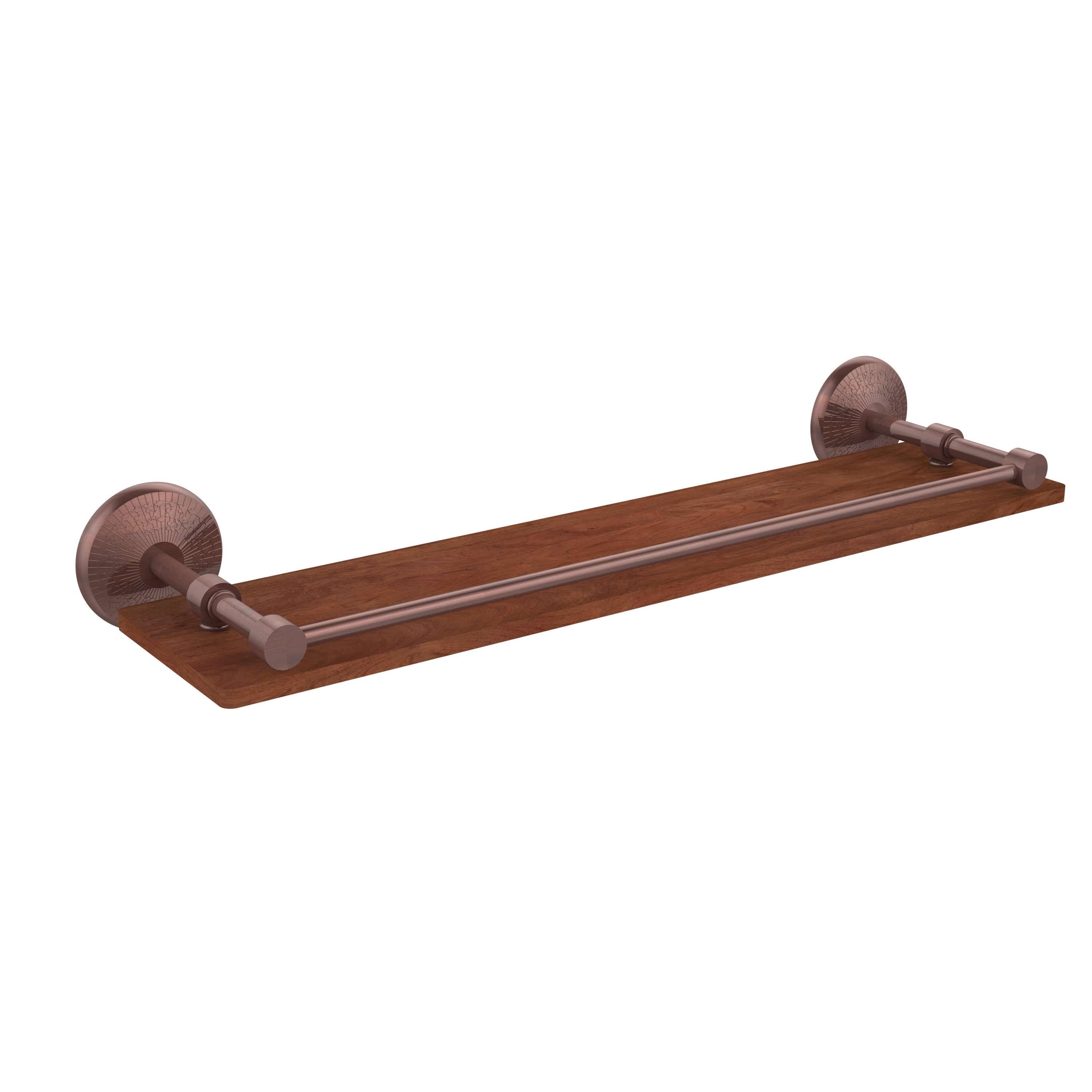 22 inch Solid Ironwood Shelf with Gallery Rail H695