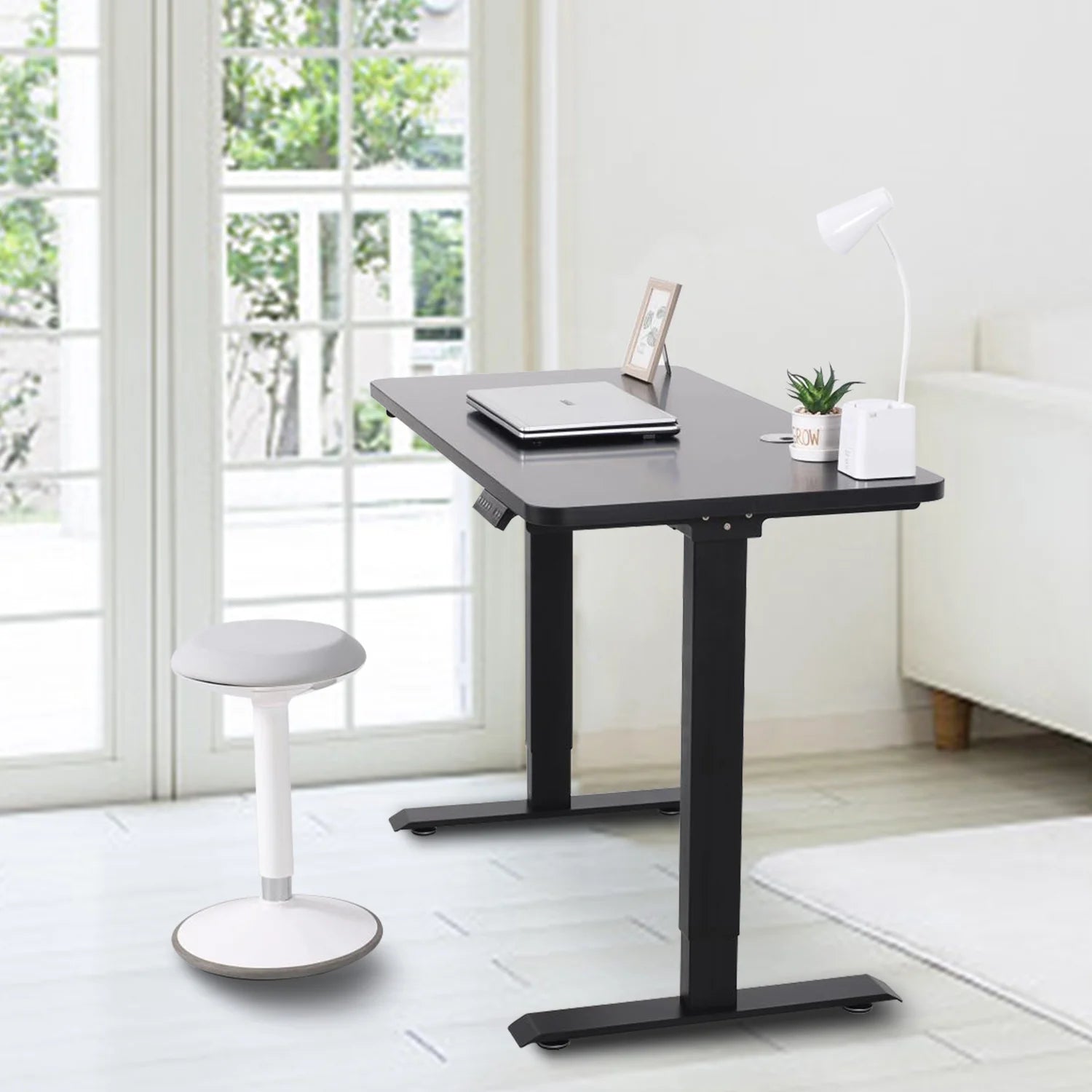 Black Electric Standing Desk Converter with 46 in. Top K7812