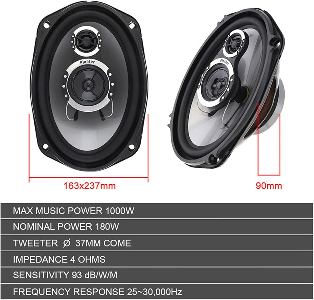 6''x 9'' 3-Way Coaxial Speakers (2 Pack) V163