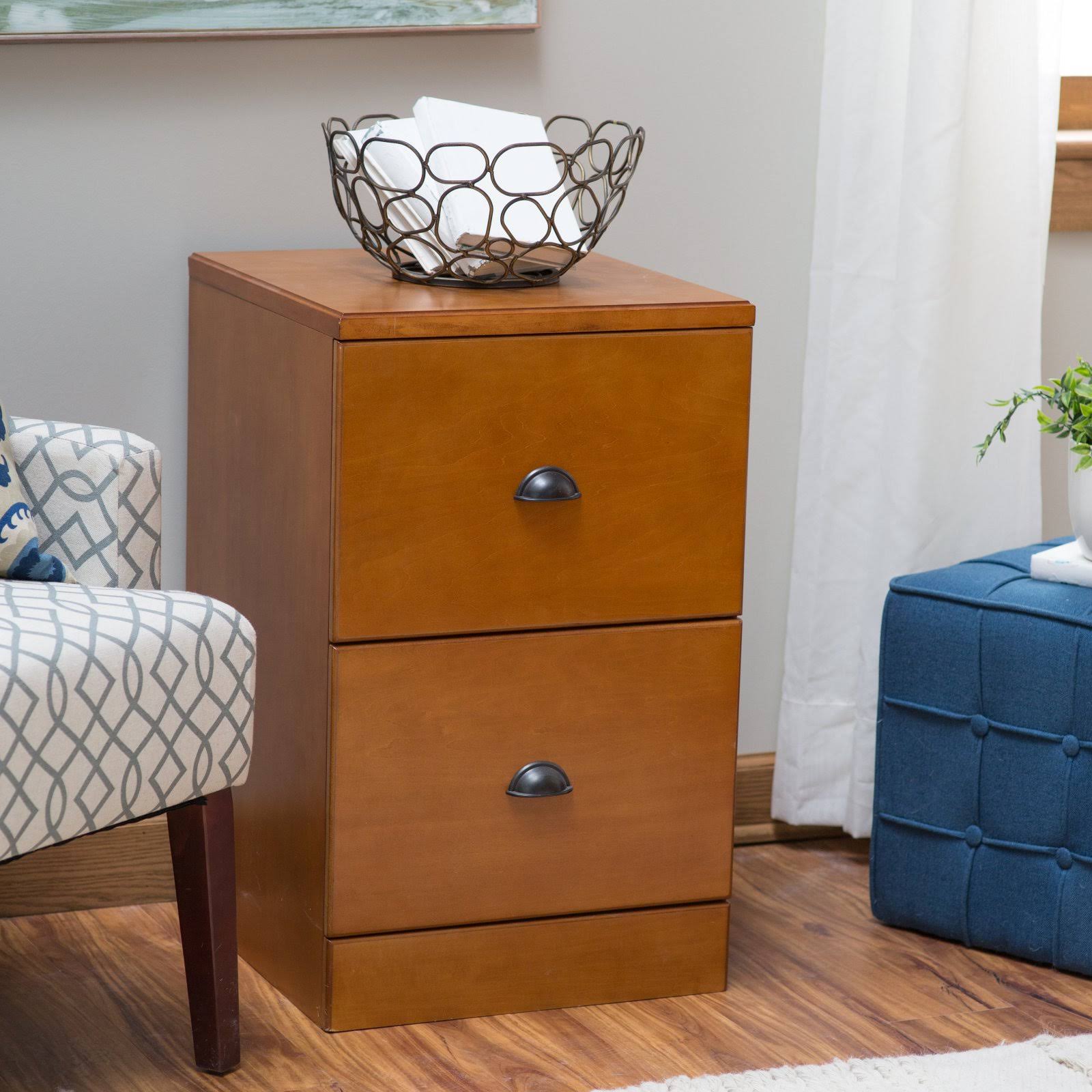 Light Oak 2-Drawer Wood File Cabinet K86230