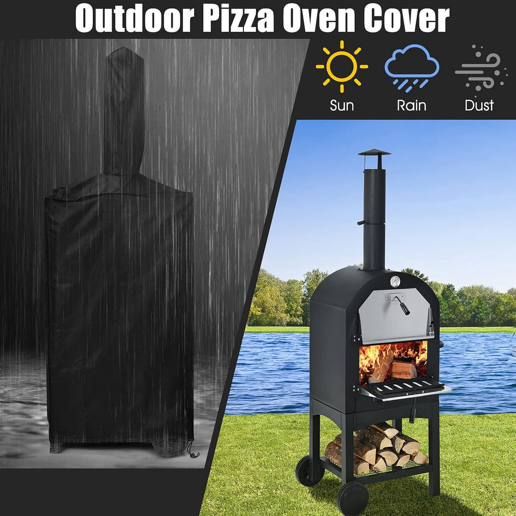 Wood Fire Pizza Oven with Wheels and Waterproof Cover M467048