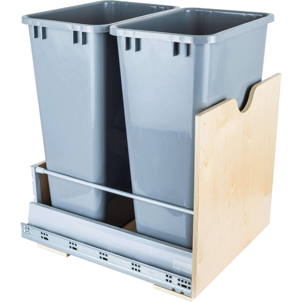 50 Quart Double Gray Pullout Waste Container System U417736