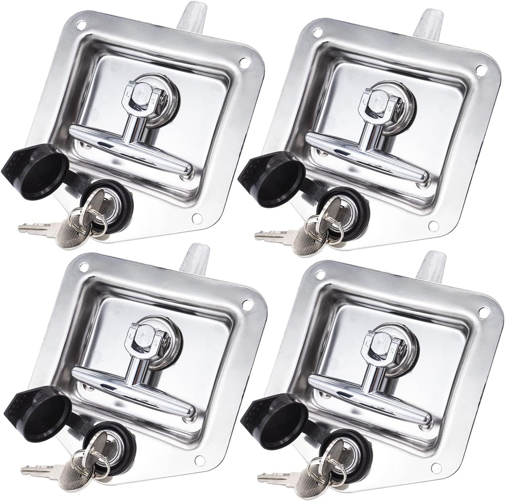 4 Pack Stainless-Steel T Handle Lock with Gasket and Keys U3956
