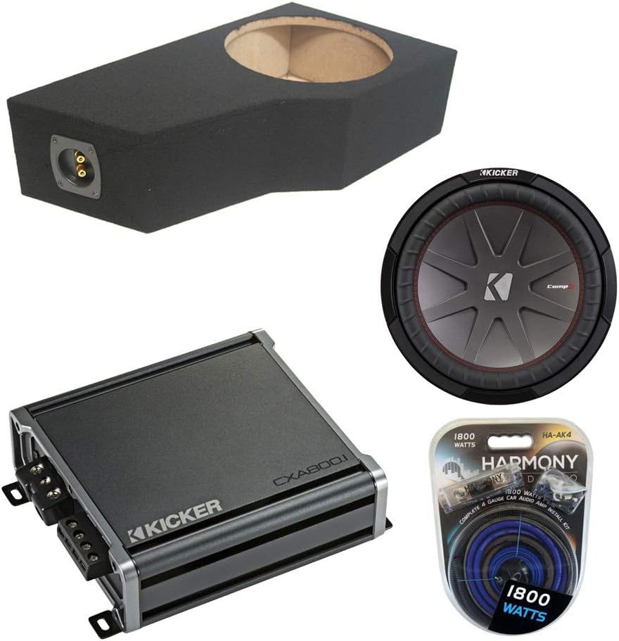 Dual 10 Kicker C10 Subwoofer Rhino Coated Sub Box Enclosure A957