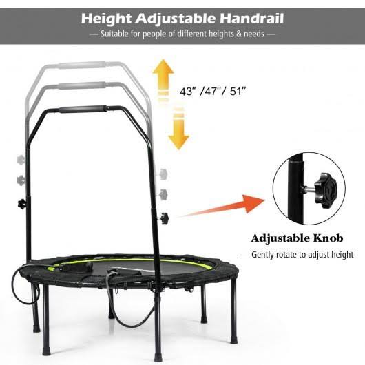 40 inch Foldable Fitness Rebounder with Resistance Bands F8303