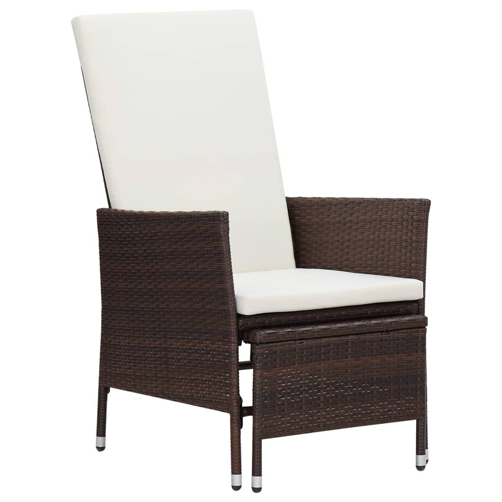 3 Piece Poly Rattan Outdoor Lounge Set with Cushions and Steel Frame V302068