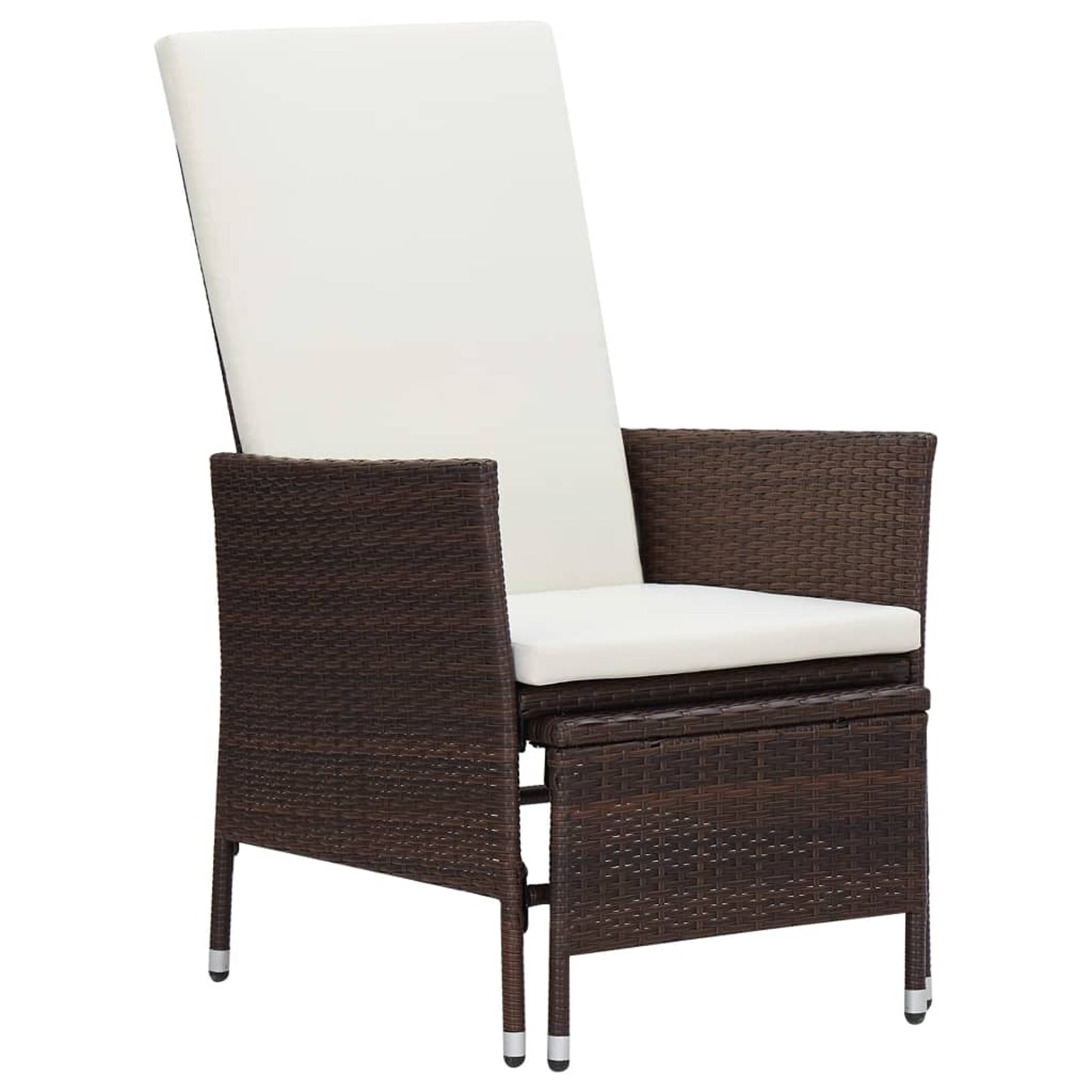 3 Piece Poly Rattan Outdoor Lounge Set with Cushions and Steel Frame V302068