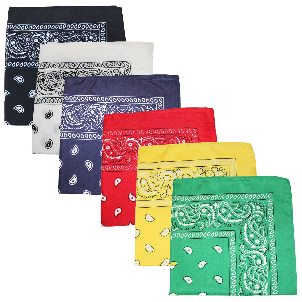 36 Pack 100% Cotton Double Sided Bandanas F9501