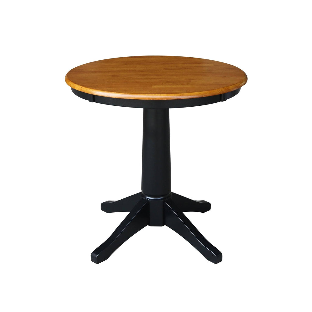 Espresso Round Top Pedestal Table with 2 Chairs D8443