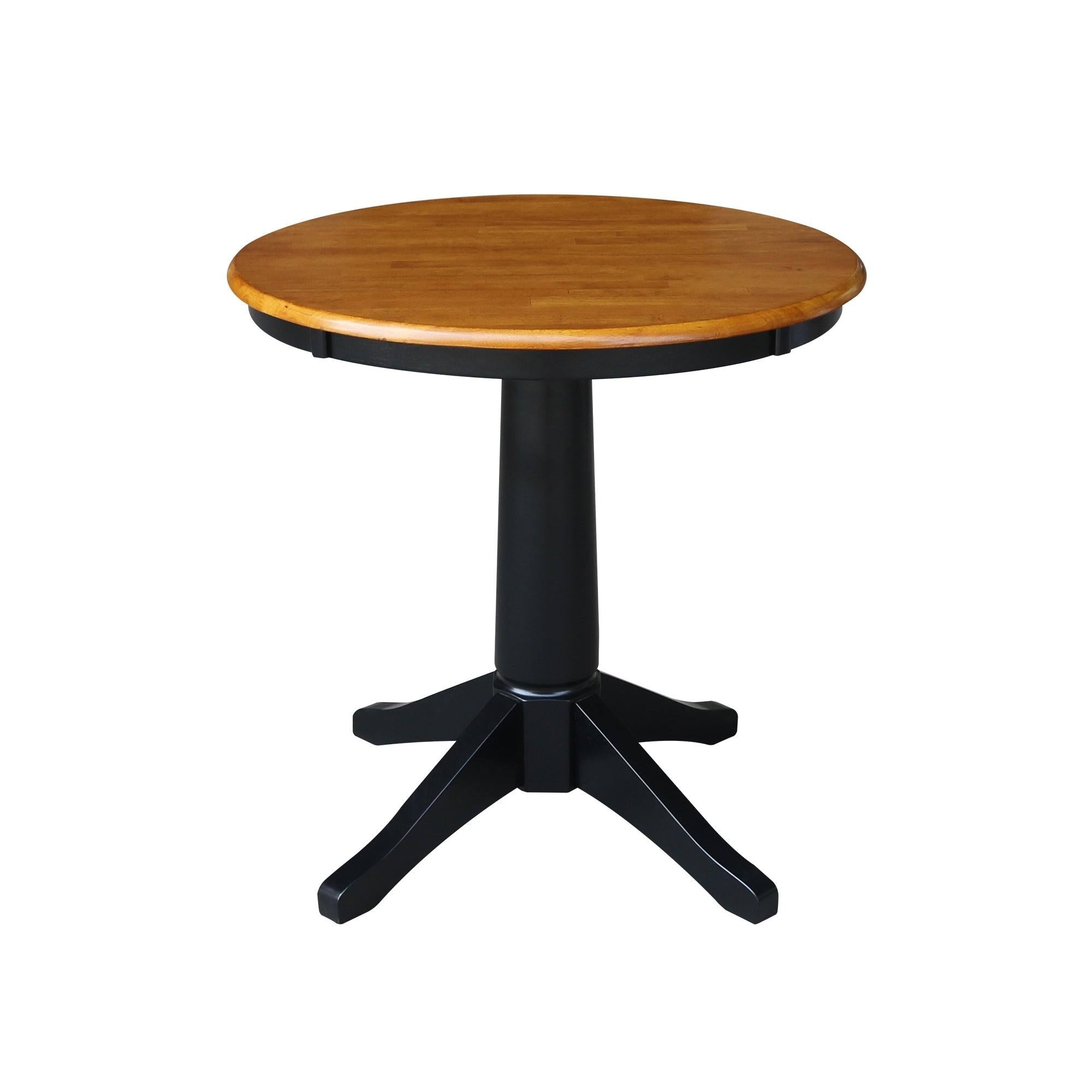 Espresso Round Top Pedestal Table with 2 Chairs D8443