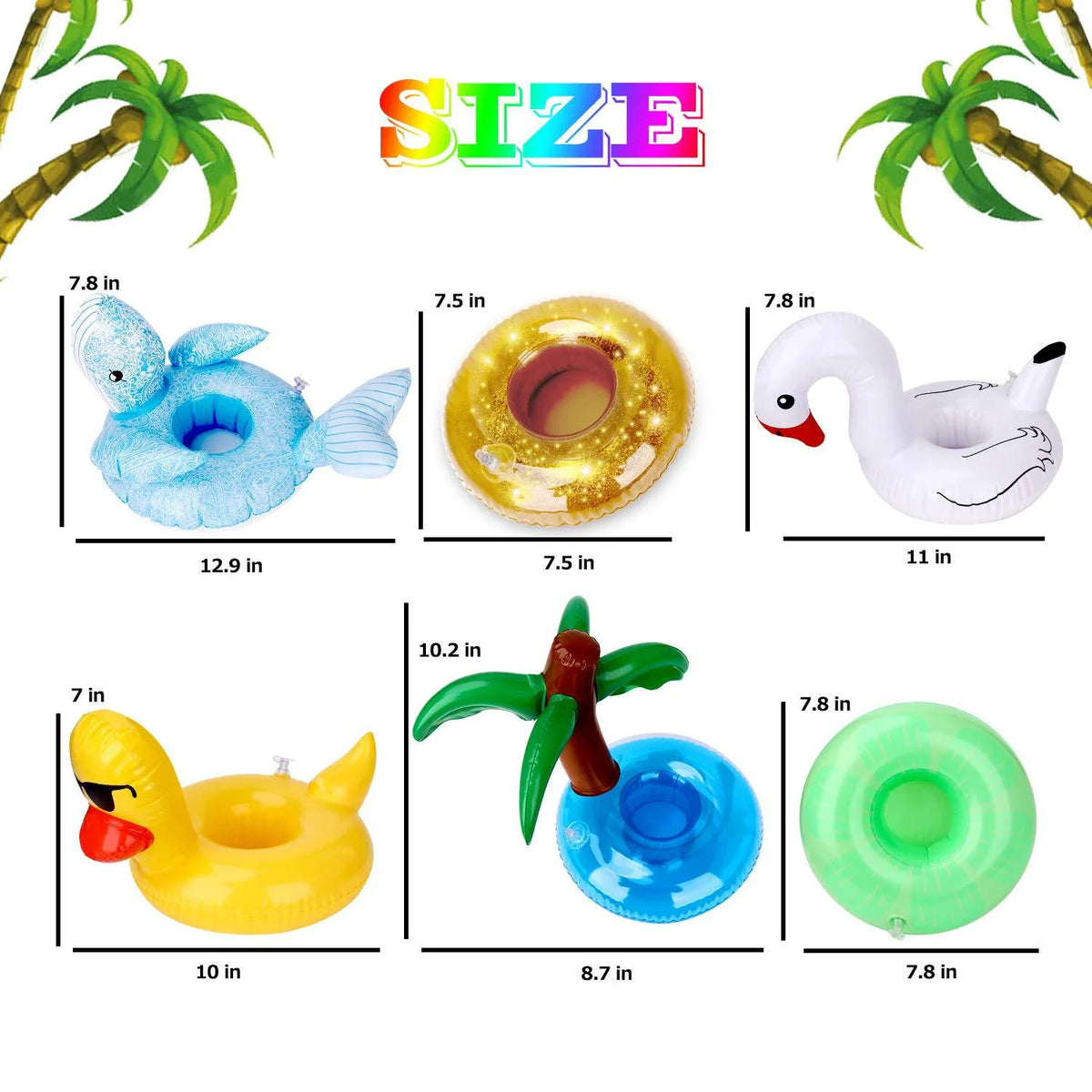 Inflatable Drink Holder 12 Pack Pool Drink Floats H4318