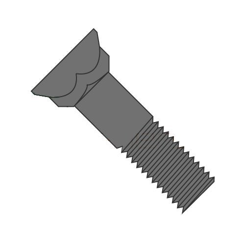 5/8-11 x 3 1/2 Plow Bolts, Grade 8, Plain, #3 Head, 50 pcs F240326