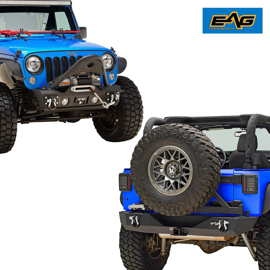Front Bumper Stinger and Rear Bumper with Tire Carrier Bumper Combo T55052