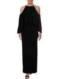 Beaded Cold-Shoulder Gown Y814