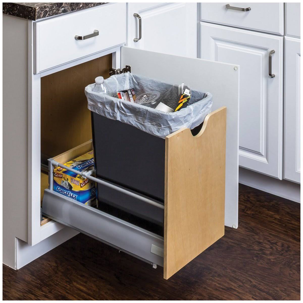 50 Quart Double Gray Pullout Waste Container System U417736