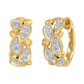 10K Yellow Gold Diamond Hoop Earrings B2293