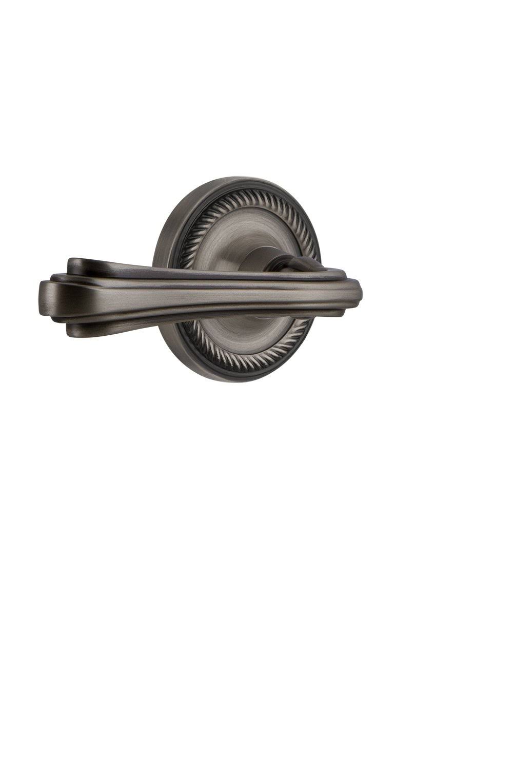 Fleur Passage Door Lever Set with Rope Antique Pewter X5121