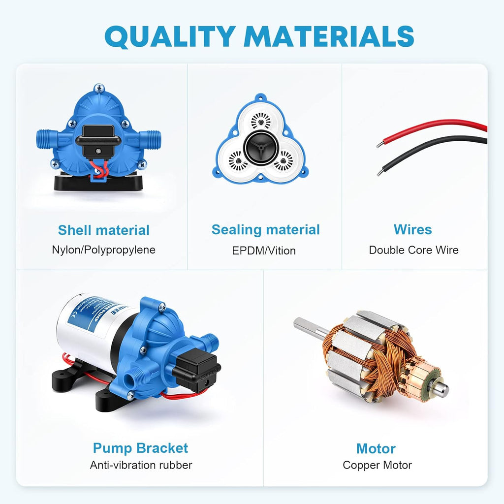 12V DC Diaphragm Water Pump with Pressure Switch G553