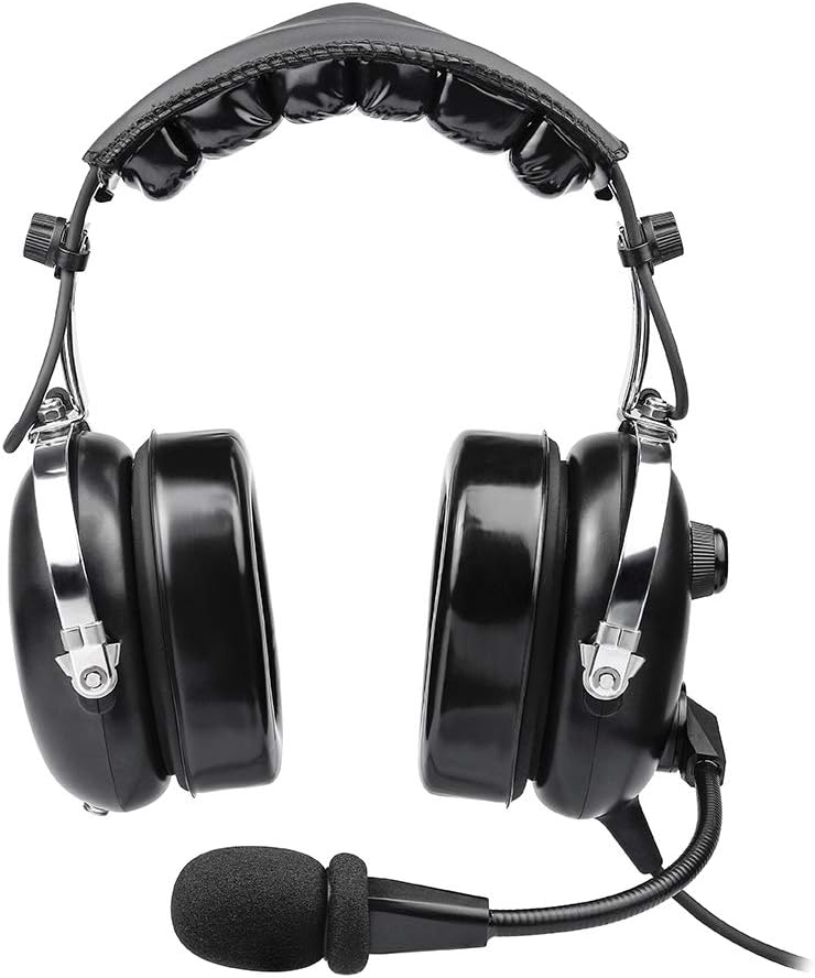 Grey Passive Noise Cancelling Aviation Headset with Carrying Case A28584
