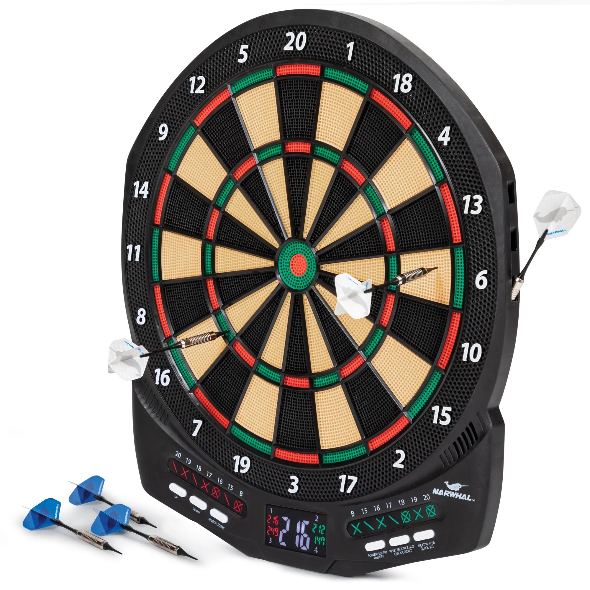 Electronic Dartboard with 30 Games, 6 Darts, Soft Tip Dart Set, 6 Pack N105682