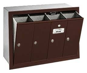Recessed Bronze 4 Door Mailbox U175107