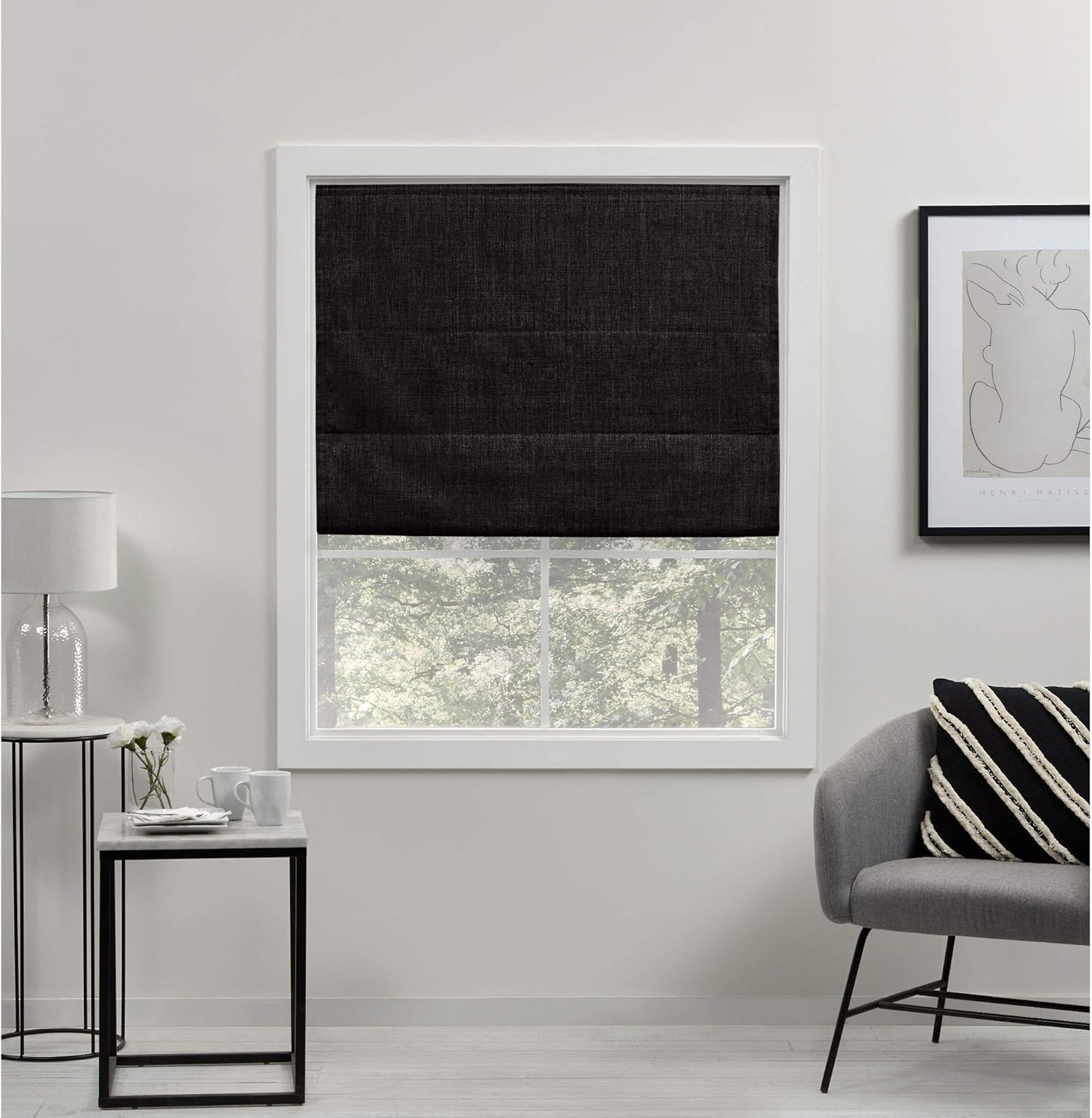 Denim Total Blackout Roman Shade J386049