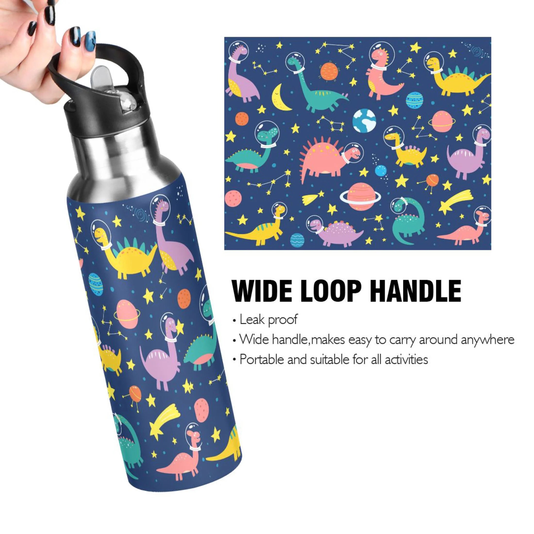 Stainless Steel Insulated Water Bottle with Straw Lid M857940